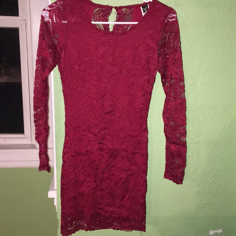 Red lace dress